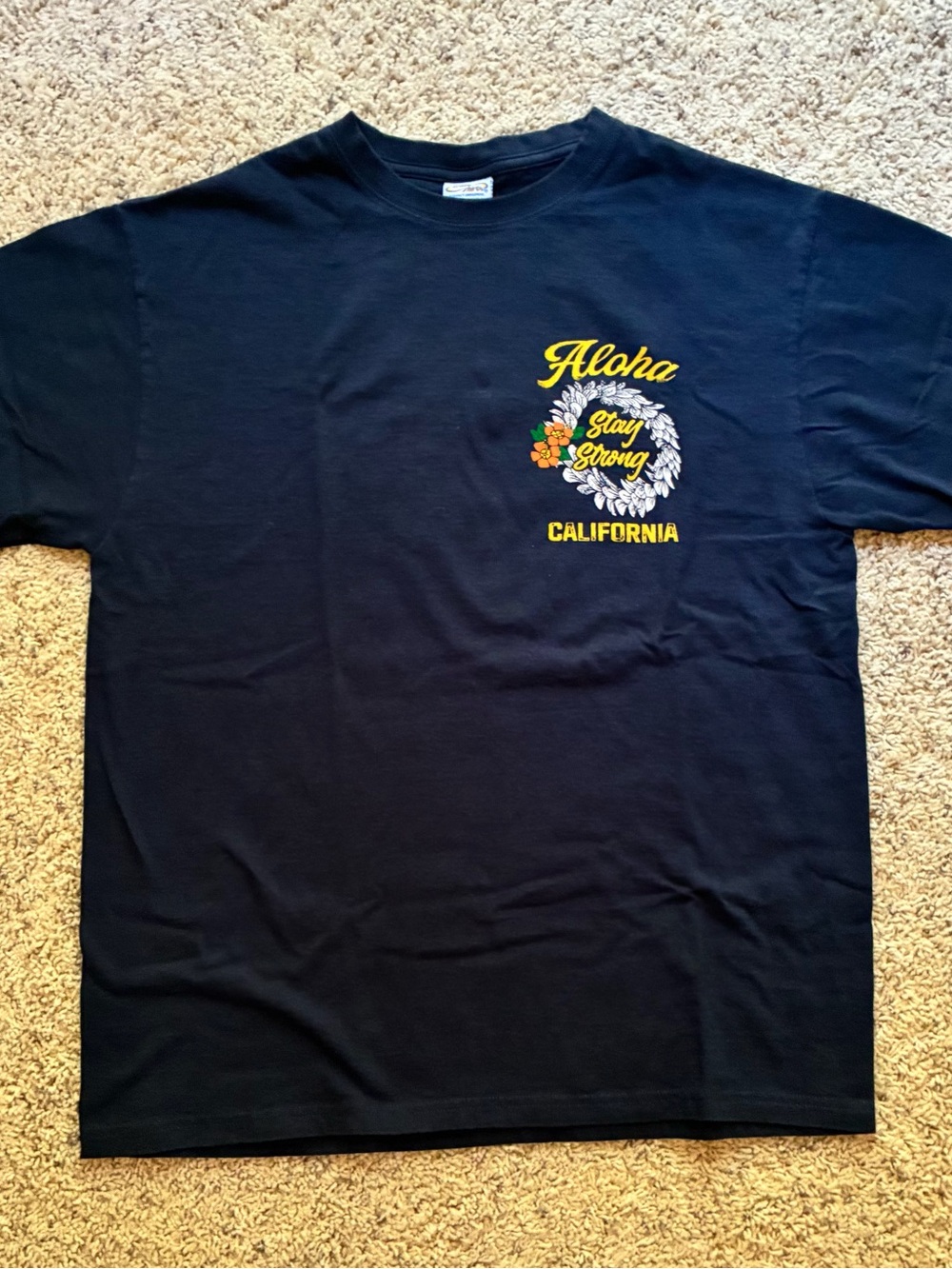 Crazy Shirts California Strong Navy Short Sleeve Crew Neck T-Shirt